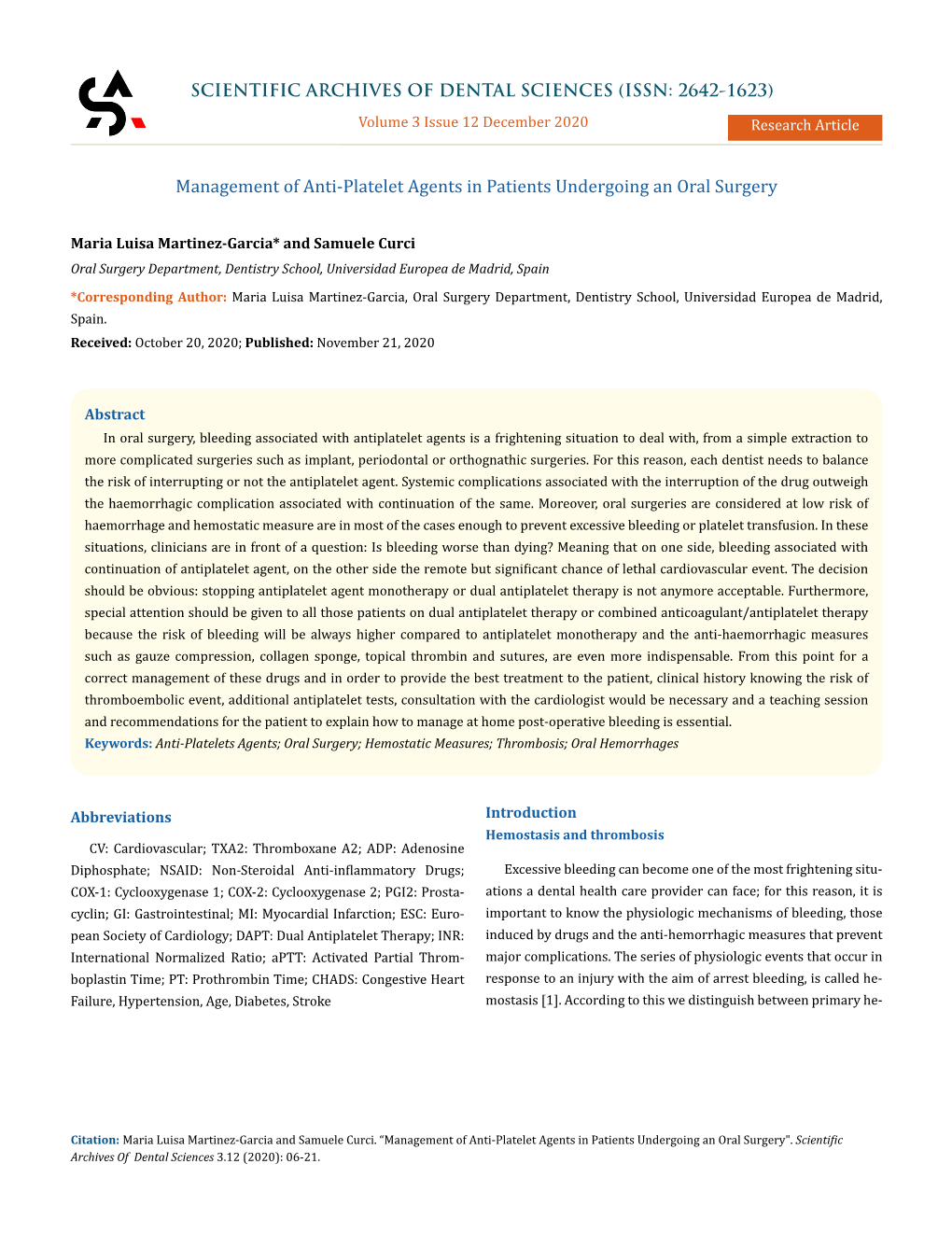 Management of Anti-Platelet Agents in Patients Undergoing an Oral Surgery