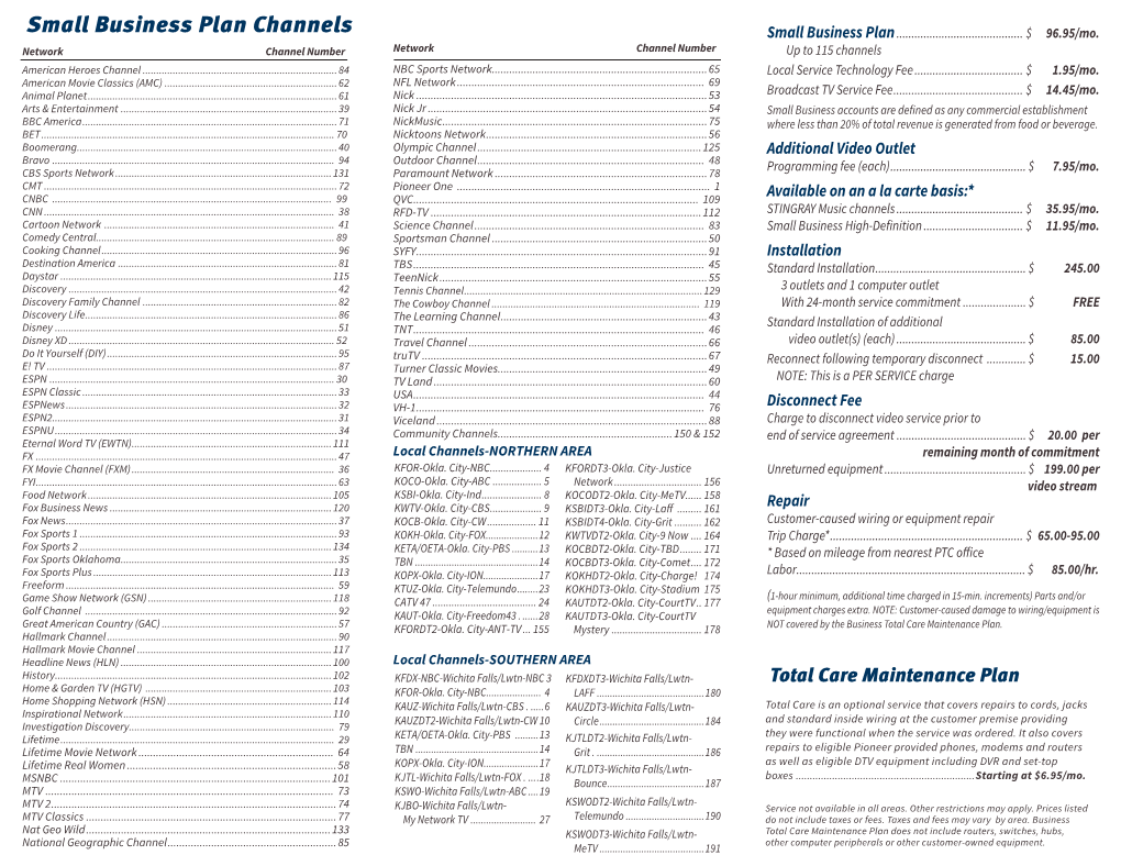 Small Business Plan Channels Small Business Plan