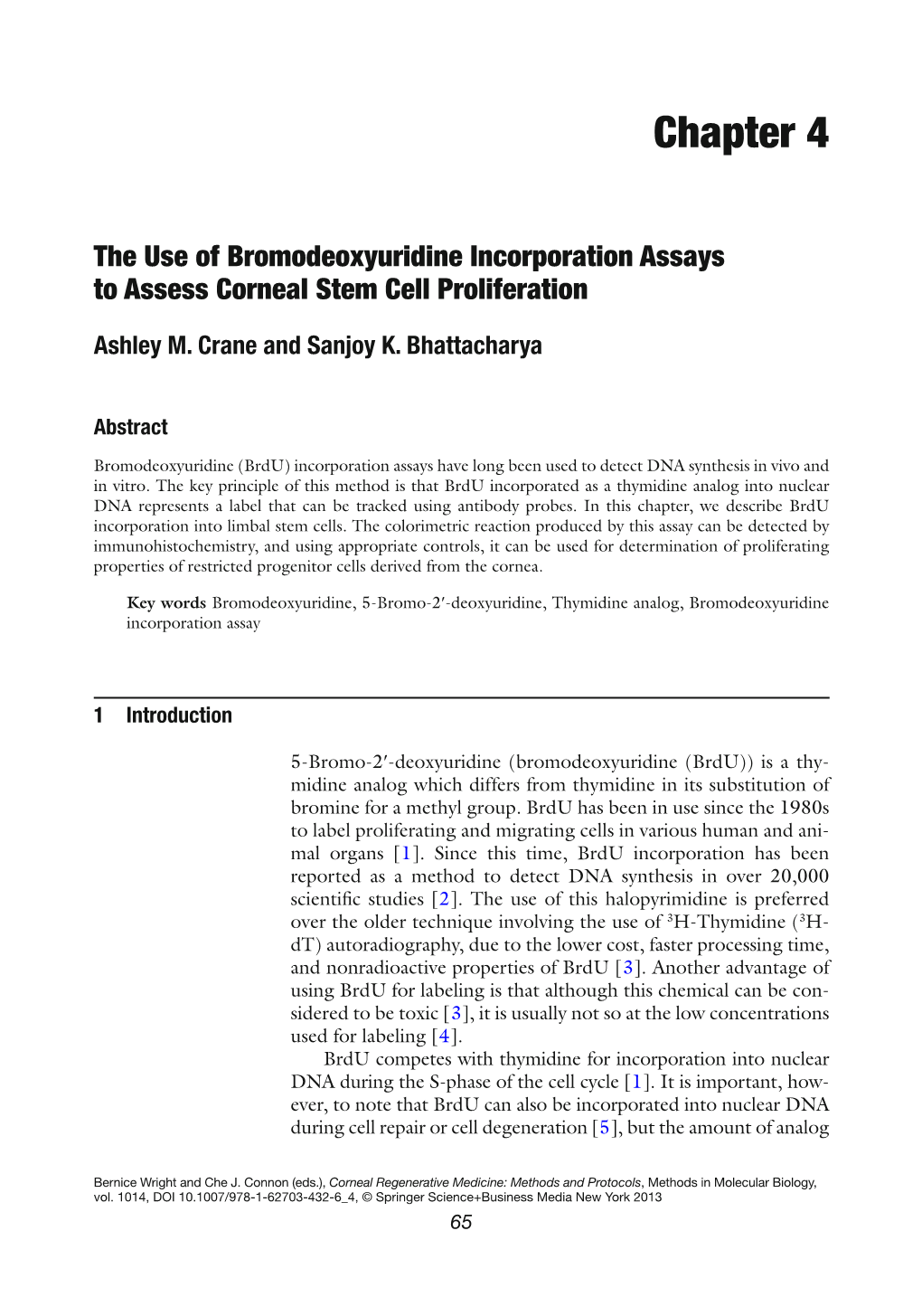 Chapter 4 the Use of Bromodeoxyuridine Incorporation