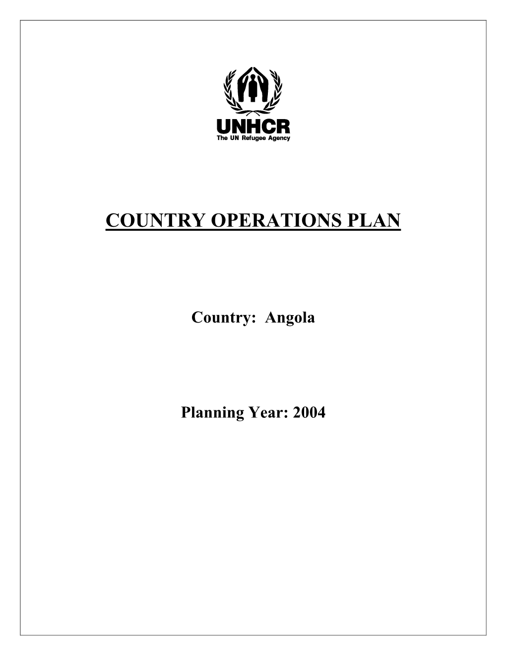 Country Operations Plan