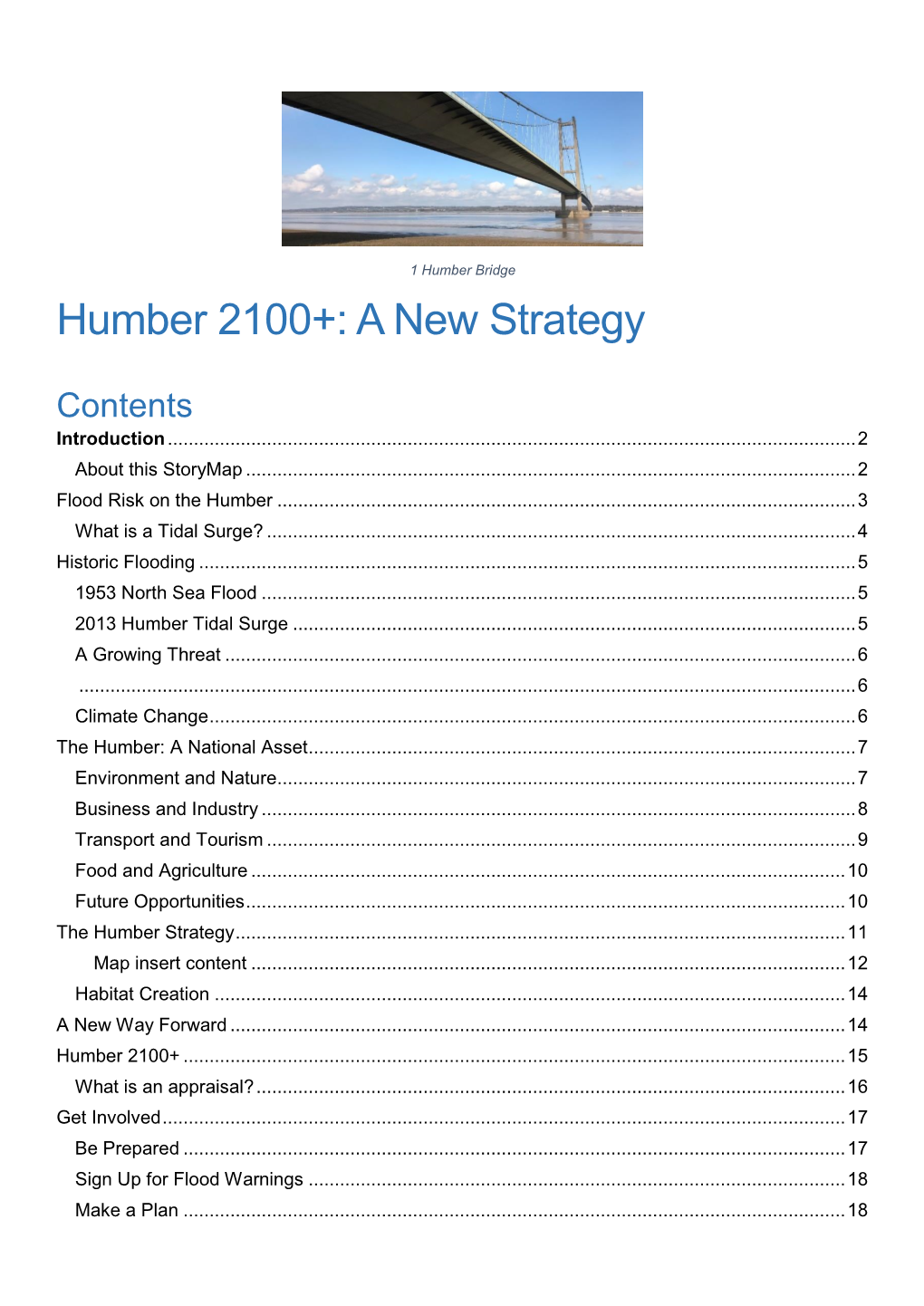 Humber 2100+: a New Strategy