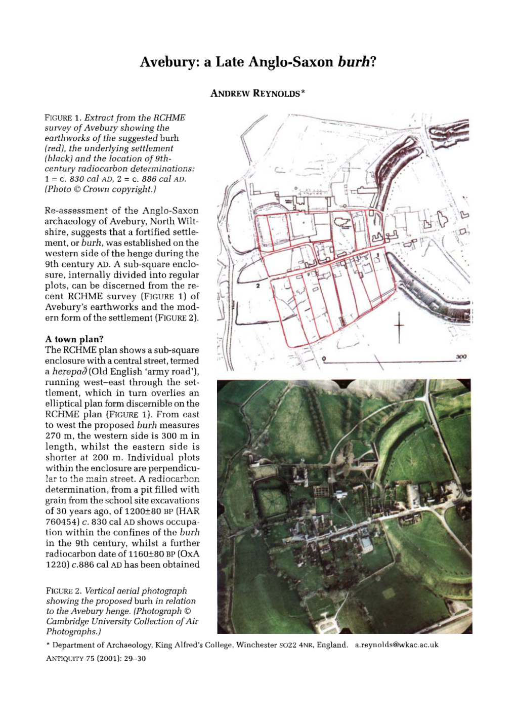 Avebury: a Late Anglo-Saxon Burh?