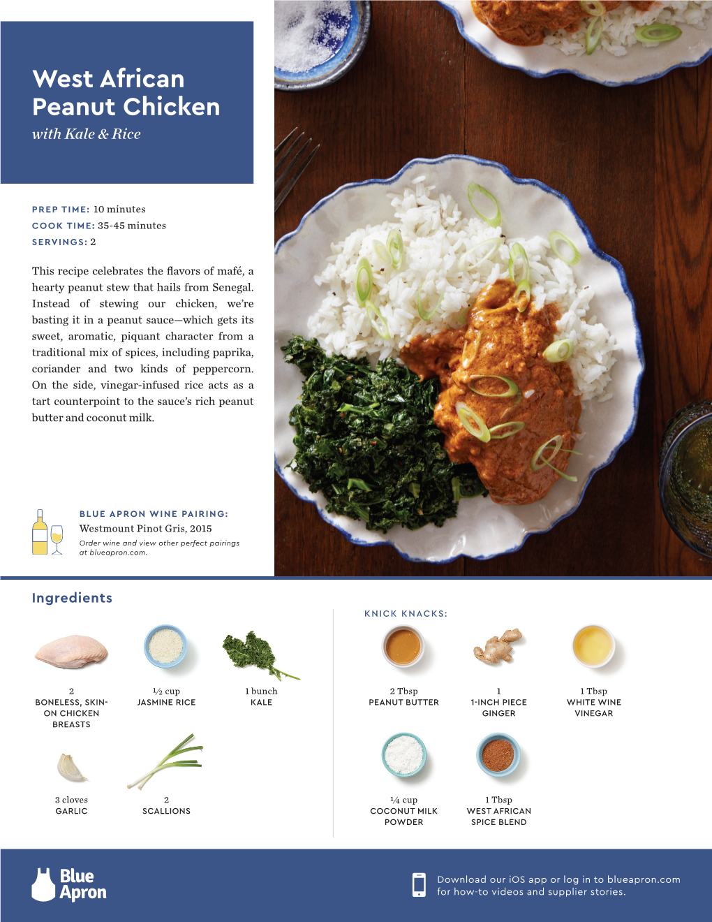 West African Peanut Chicken with Kale & Rice