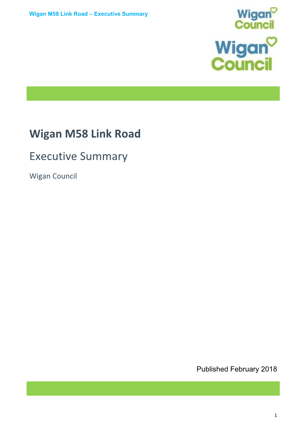 Wigan M58 Link Road Executive Summary