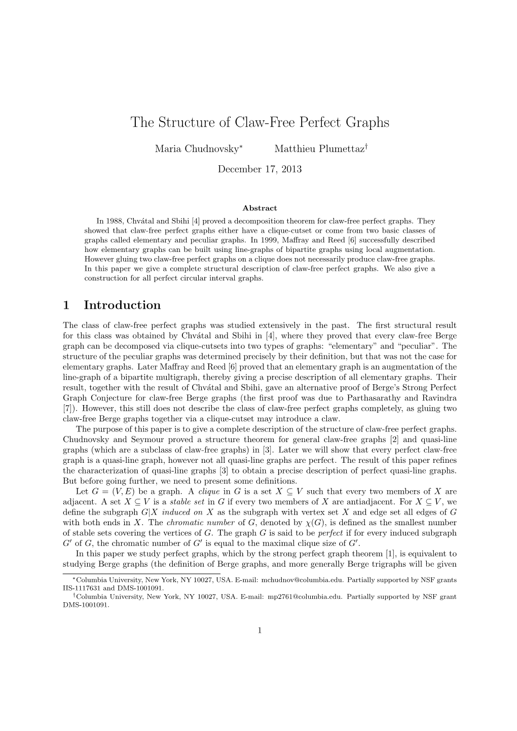 The Structure of Claw-Free Perfect Graphs