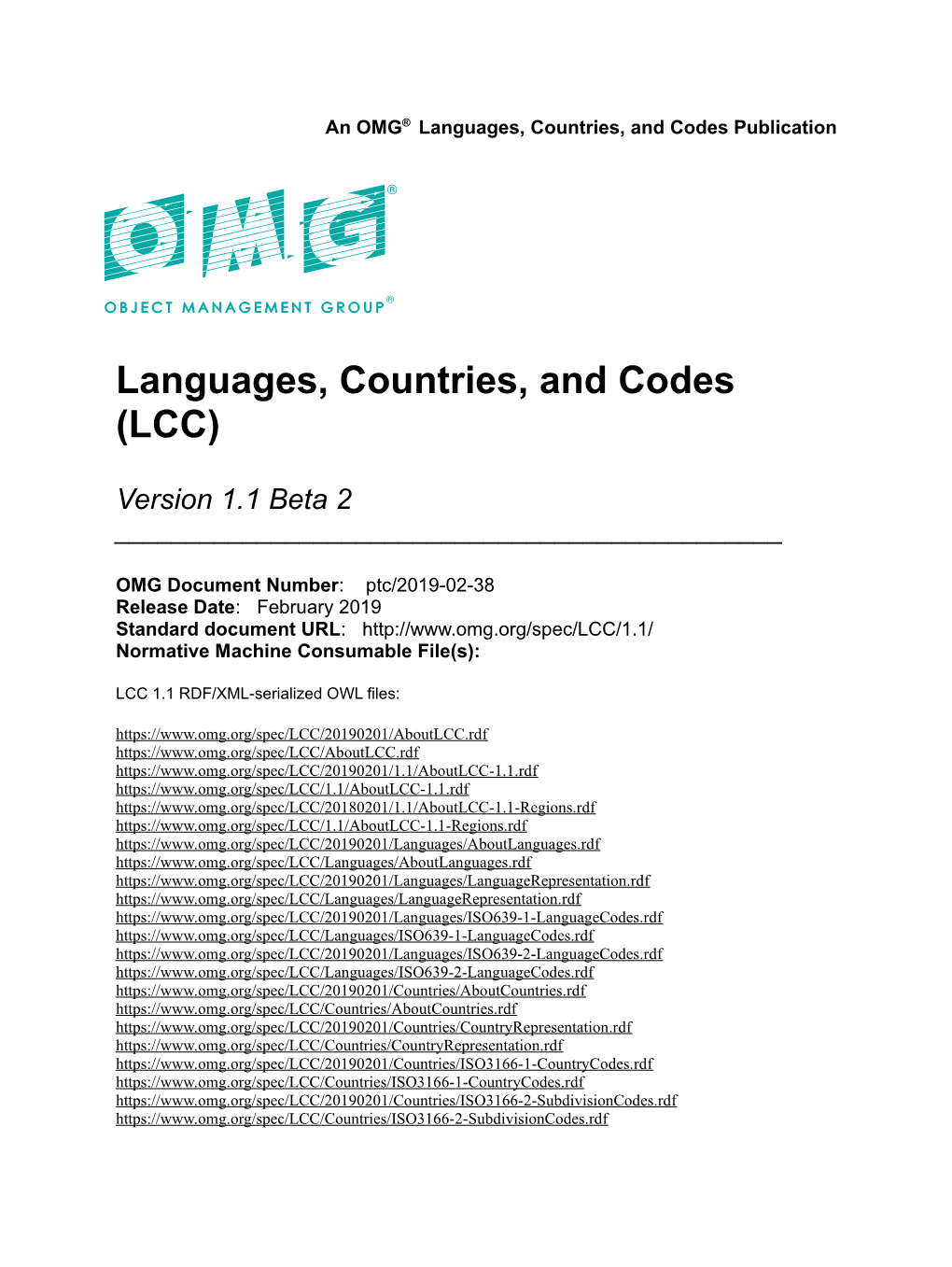 Languages, Countries, and Codes (LCC)