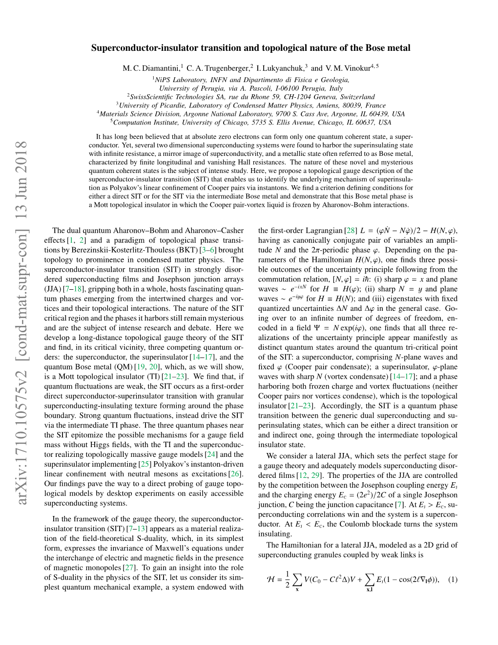 Arxiv:1710.10575V2 [Cond-Mat.Supr-Con] 13 Jun 2018 Superconducting Systems