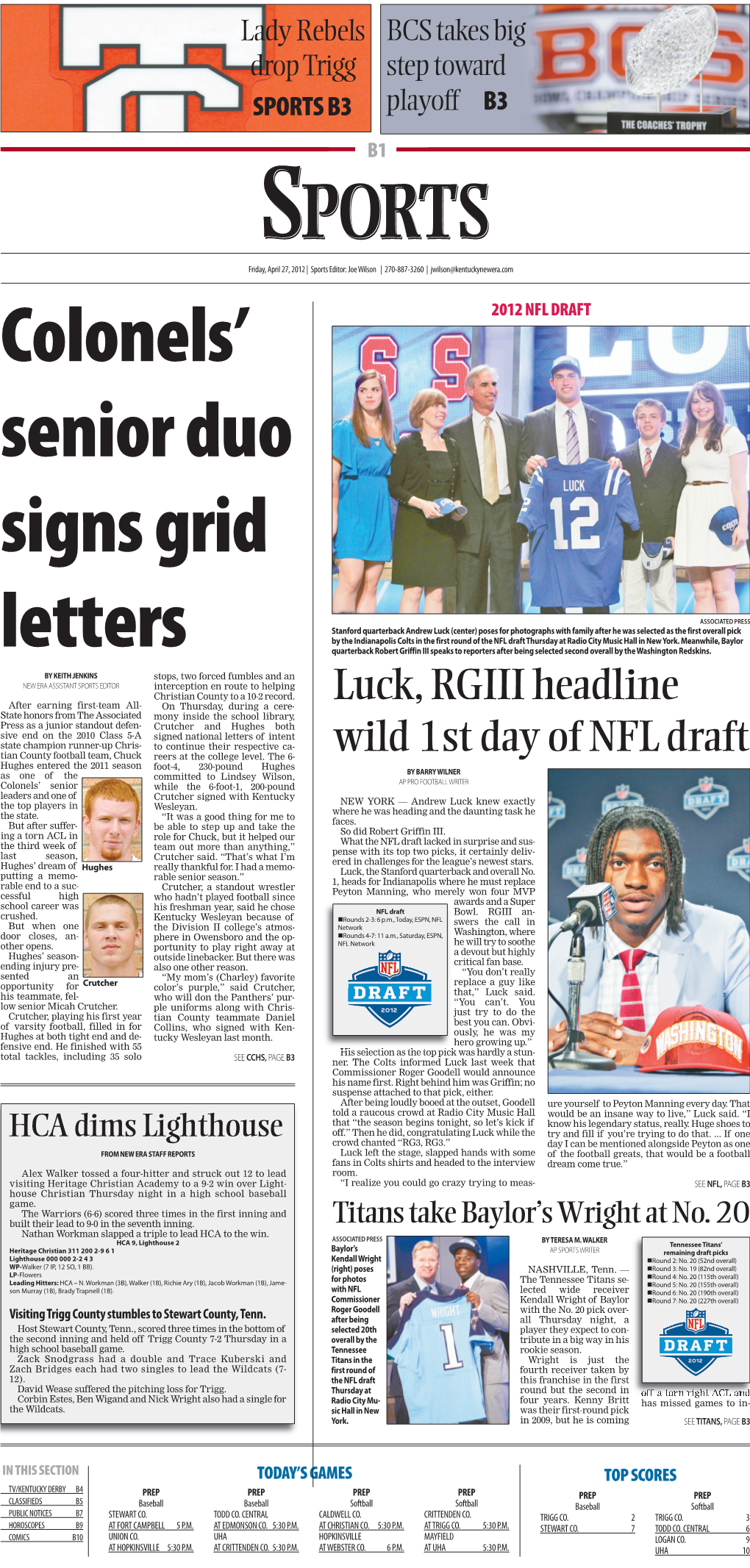 Luck, RGIII Headline Wild 1St Day of NFL Draft