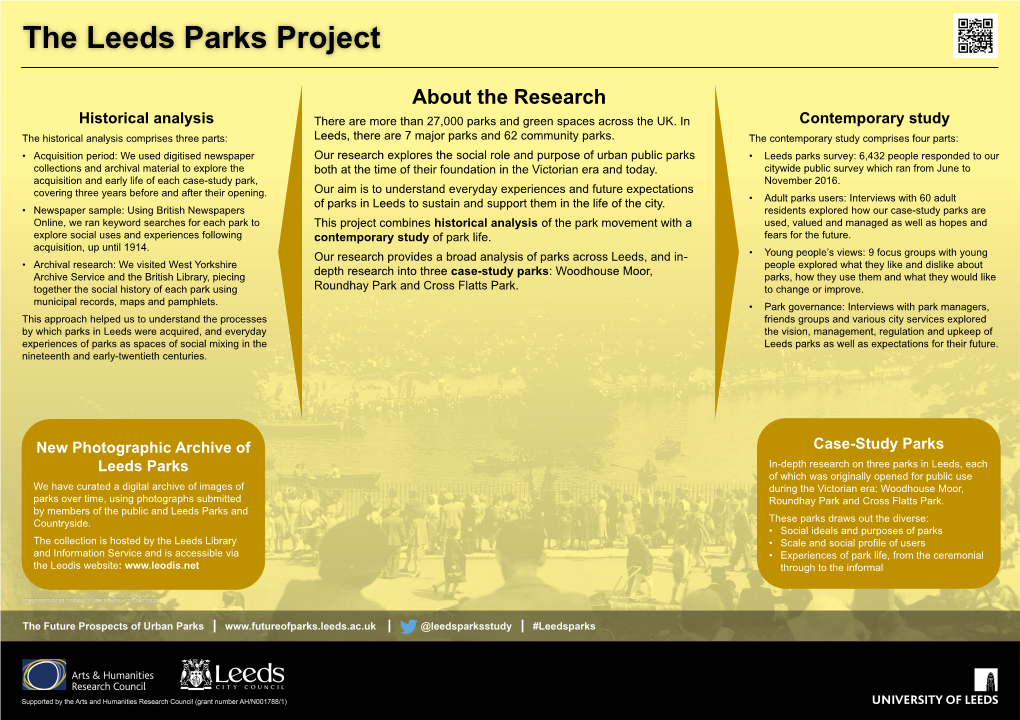 About the Research Historical Analysis There Are More Than 27,000 Parks and Green Spaces Across the UK