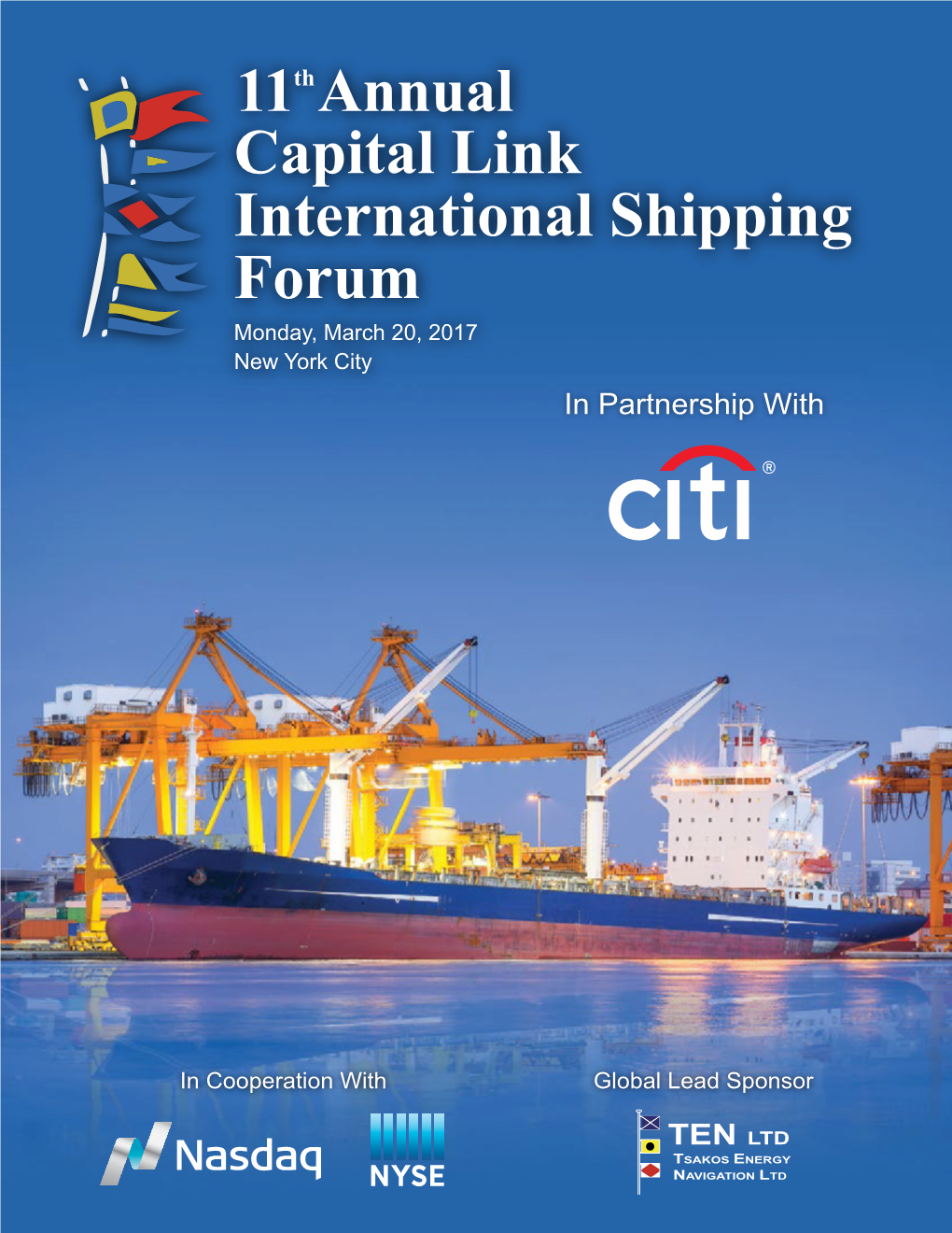 Capital Link International Shipping Forum Monday, March 20, 2017 New York City in Partnership With