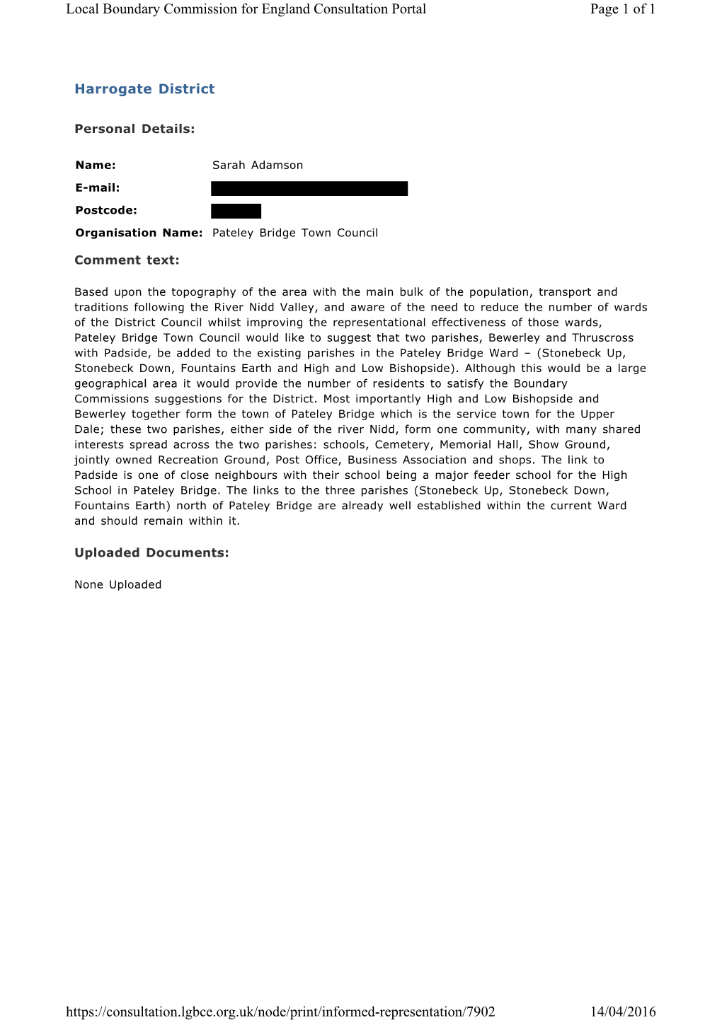 Page 1 of 1 Local Boundary Commission for England