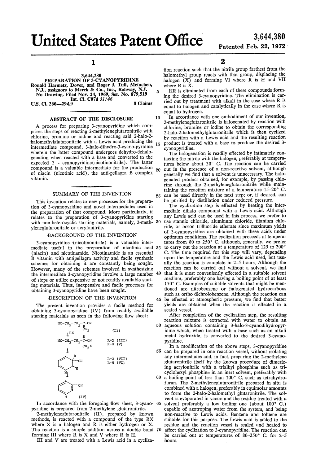 United States Patent Office Patented Feb