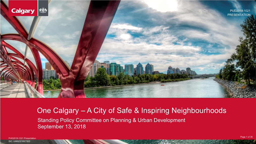 One Calgary – a City of Safe & Inspiring Neighbourhoods