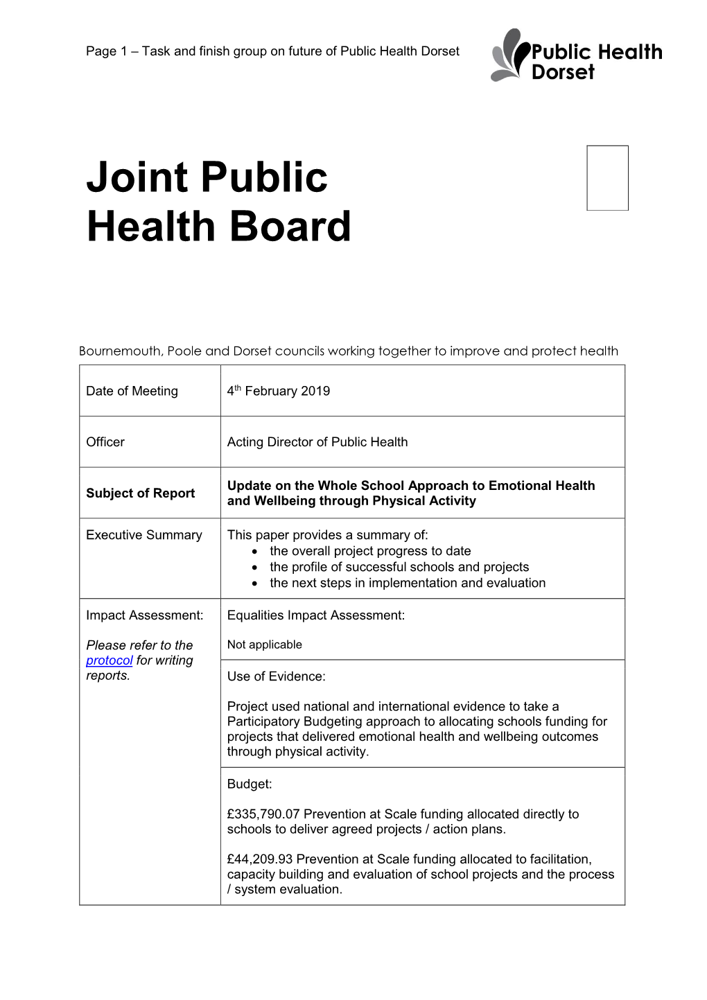 Joint Public Health Board