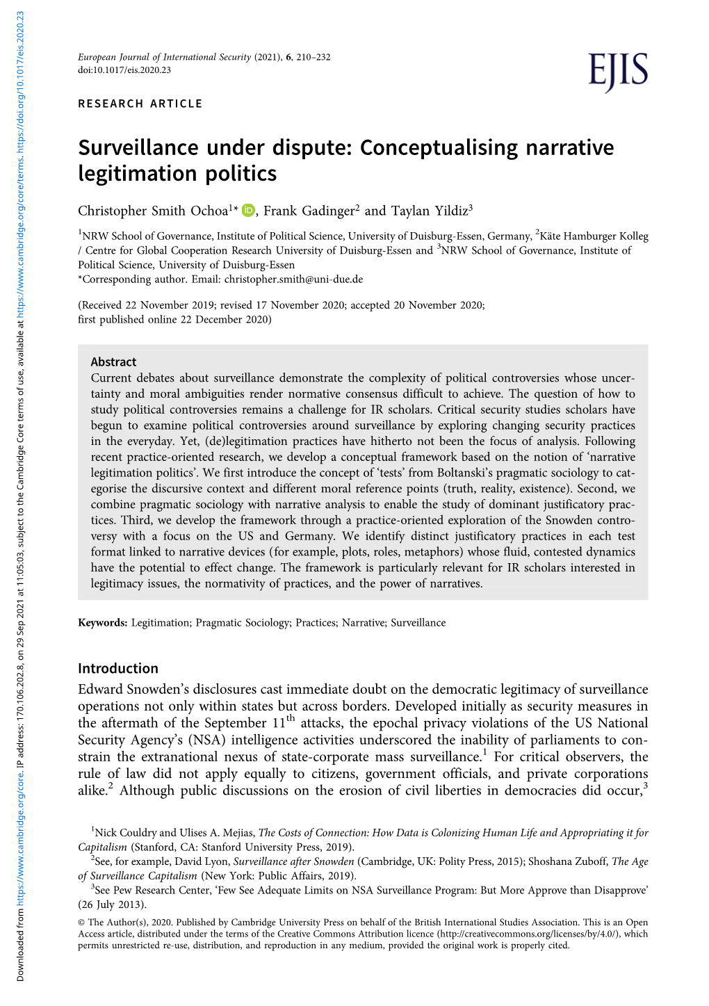 Surveillance Under Dispute: Conceptualising Narrative Legitimation Politics