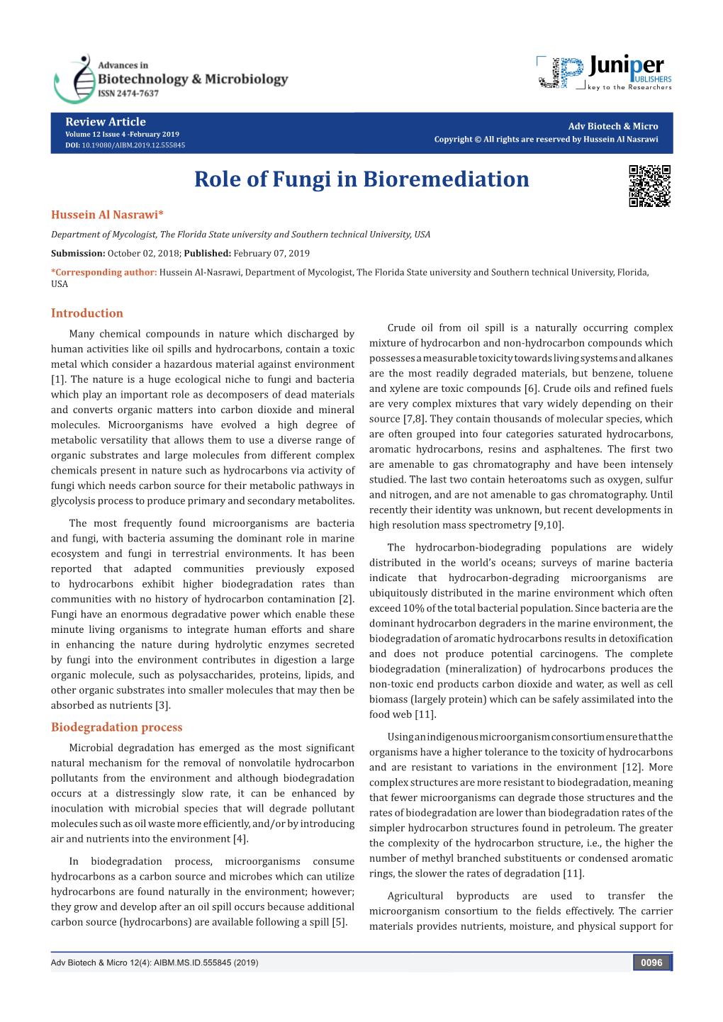 Role of Fungi in Bioremediation