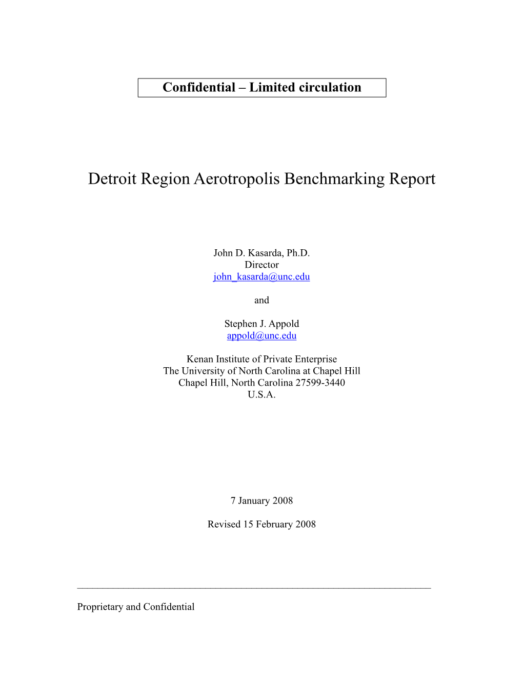 Detroit Region Aerotropolis Benchmarking Report