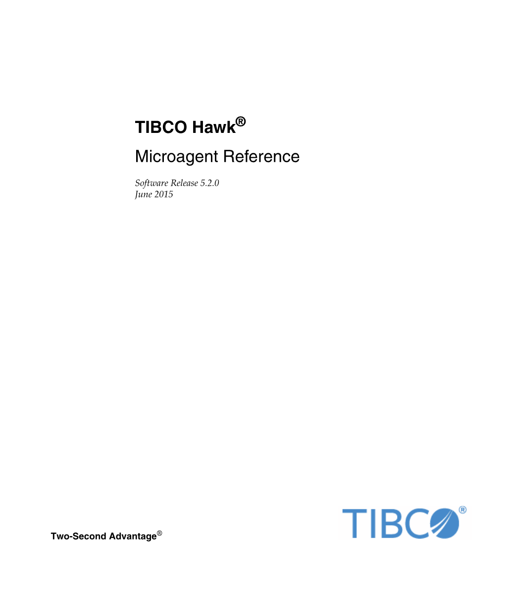 TIBCO Hawk Microagent Reference Iv | Contents