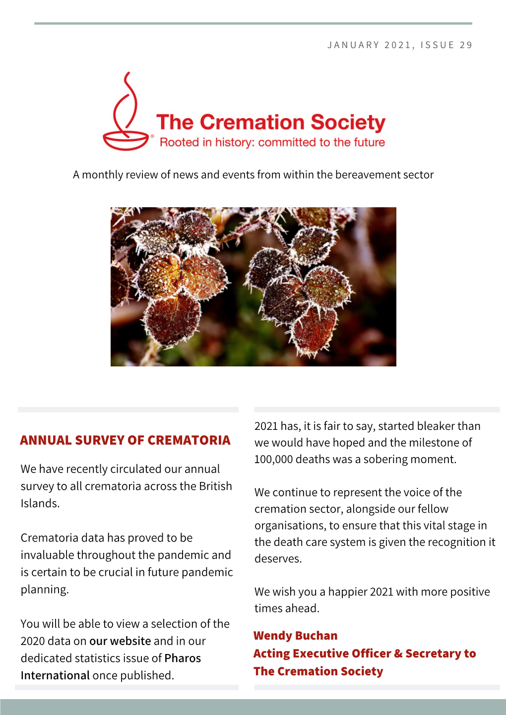 Cremation Society Monthly News Review Published