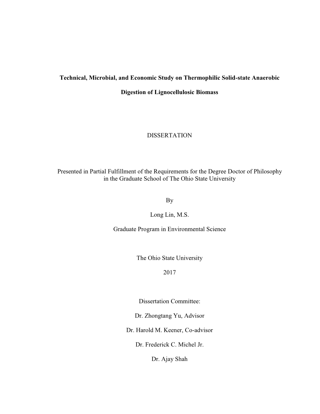 Technical, Microbial, and Economic Study on Thermophilic Solid-State Anaerobic