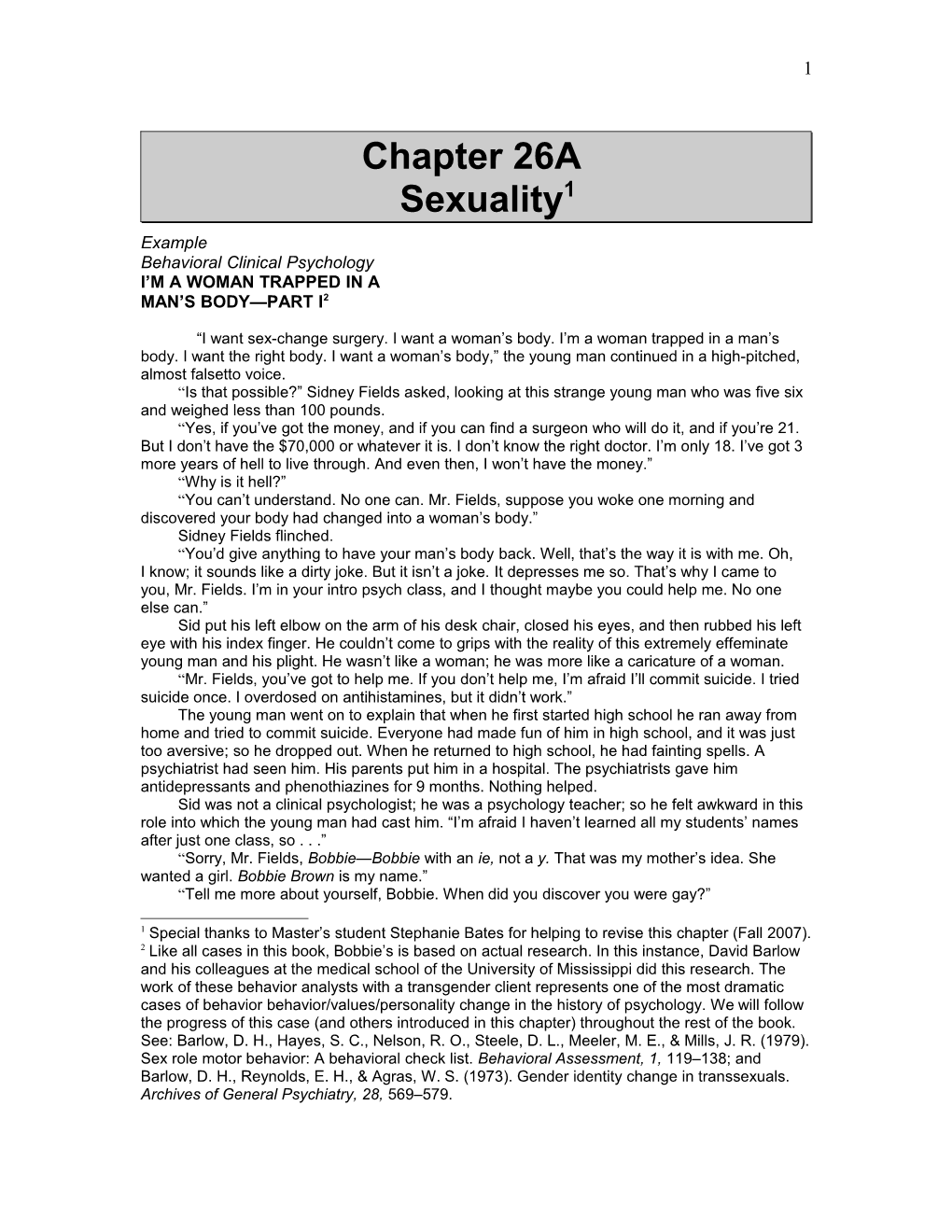 Chapter 26A Sexuality 1