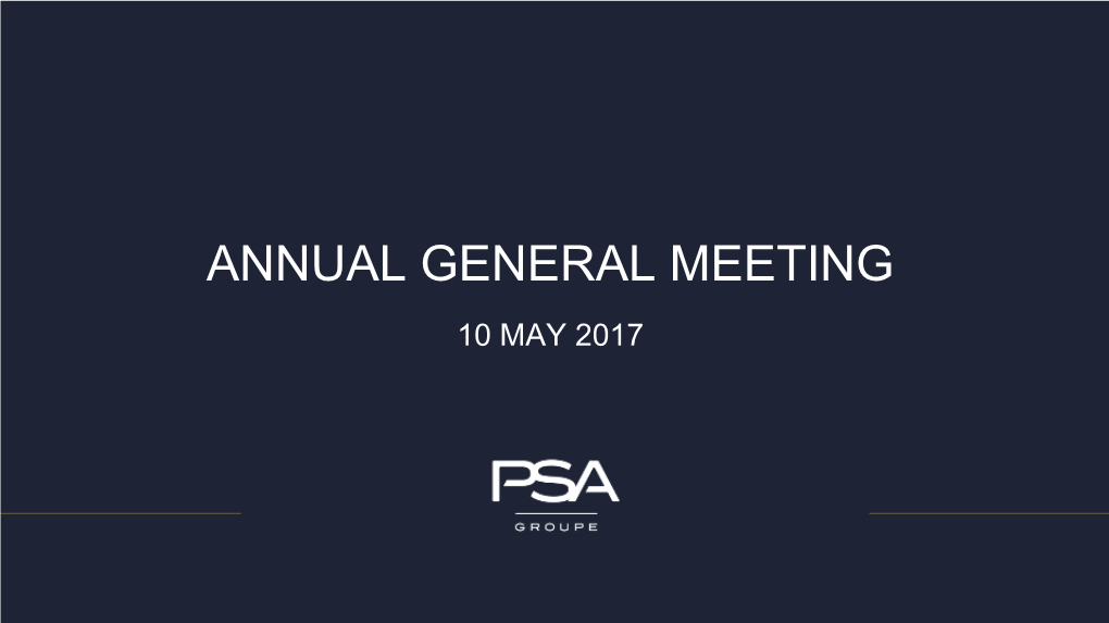 2017 General Meeting OR 2017 FY Results