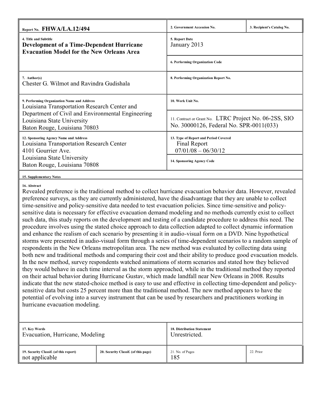 2008 Hurricane Evacuation Survey