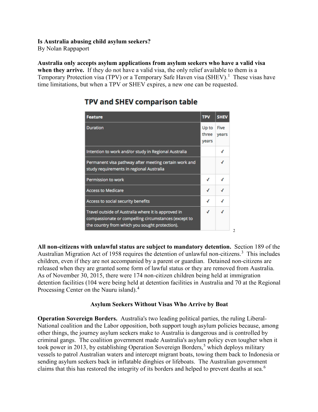 Is Australia Abusing Child Asylum Seekers? by Nolan Rappaport