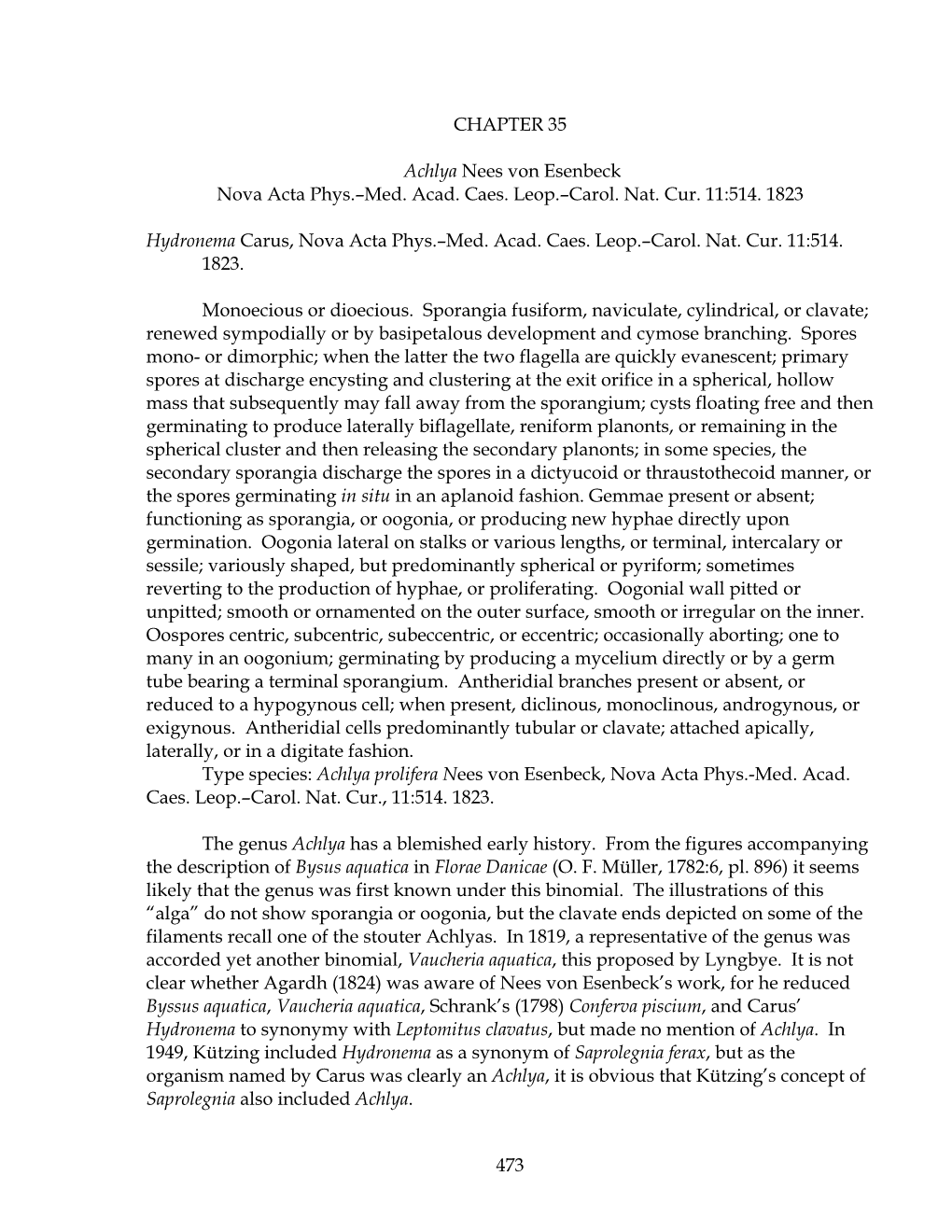 473 CHAPTER 35 Achlya Nees Von Esenbeck Nova Acta Phys.–Med