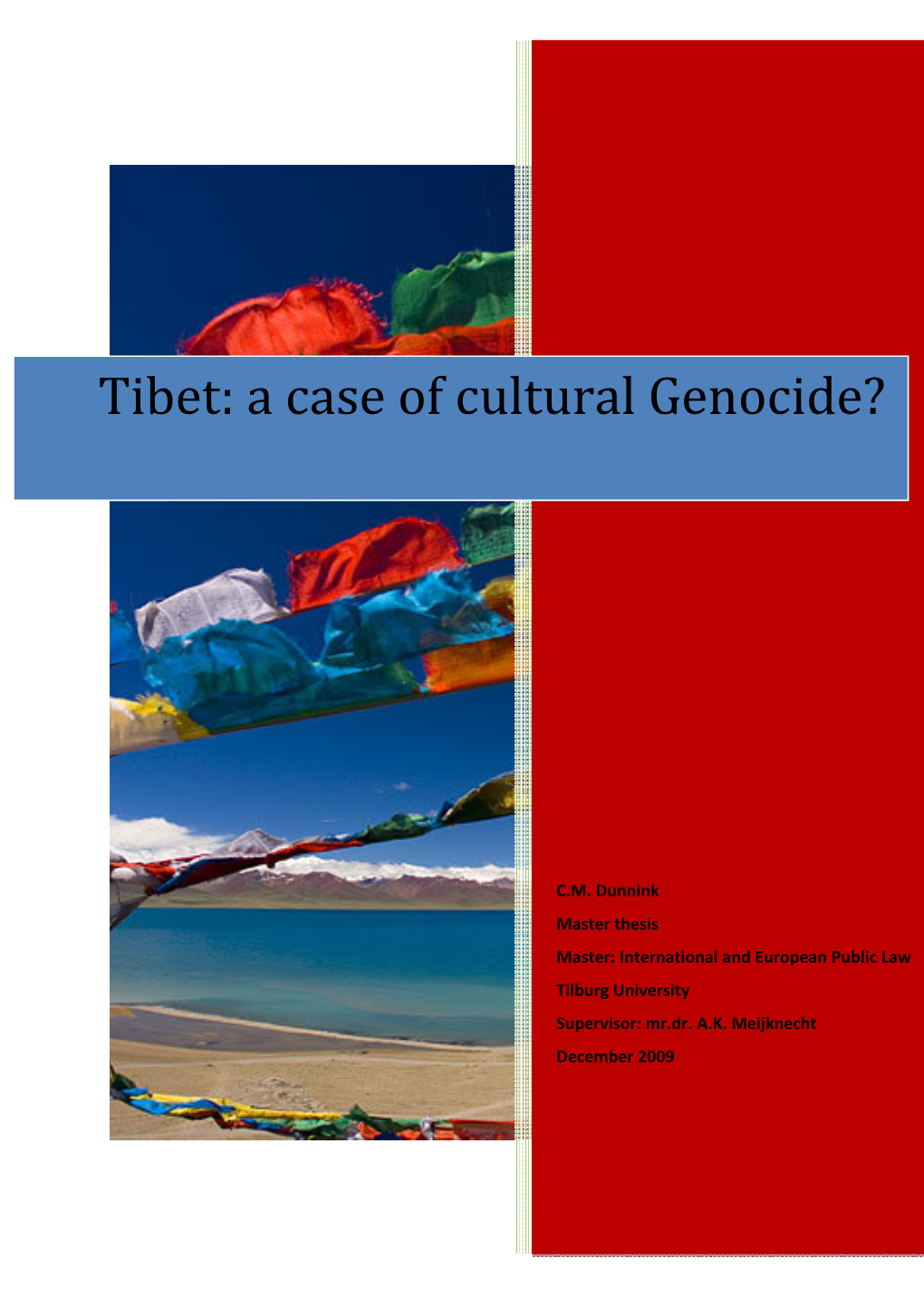 Tibet: a Case of Cultural Genocide?