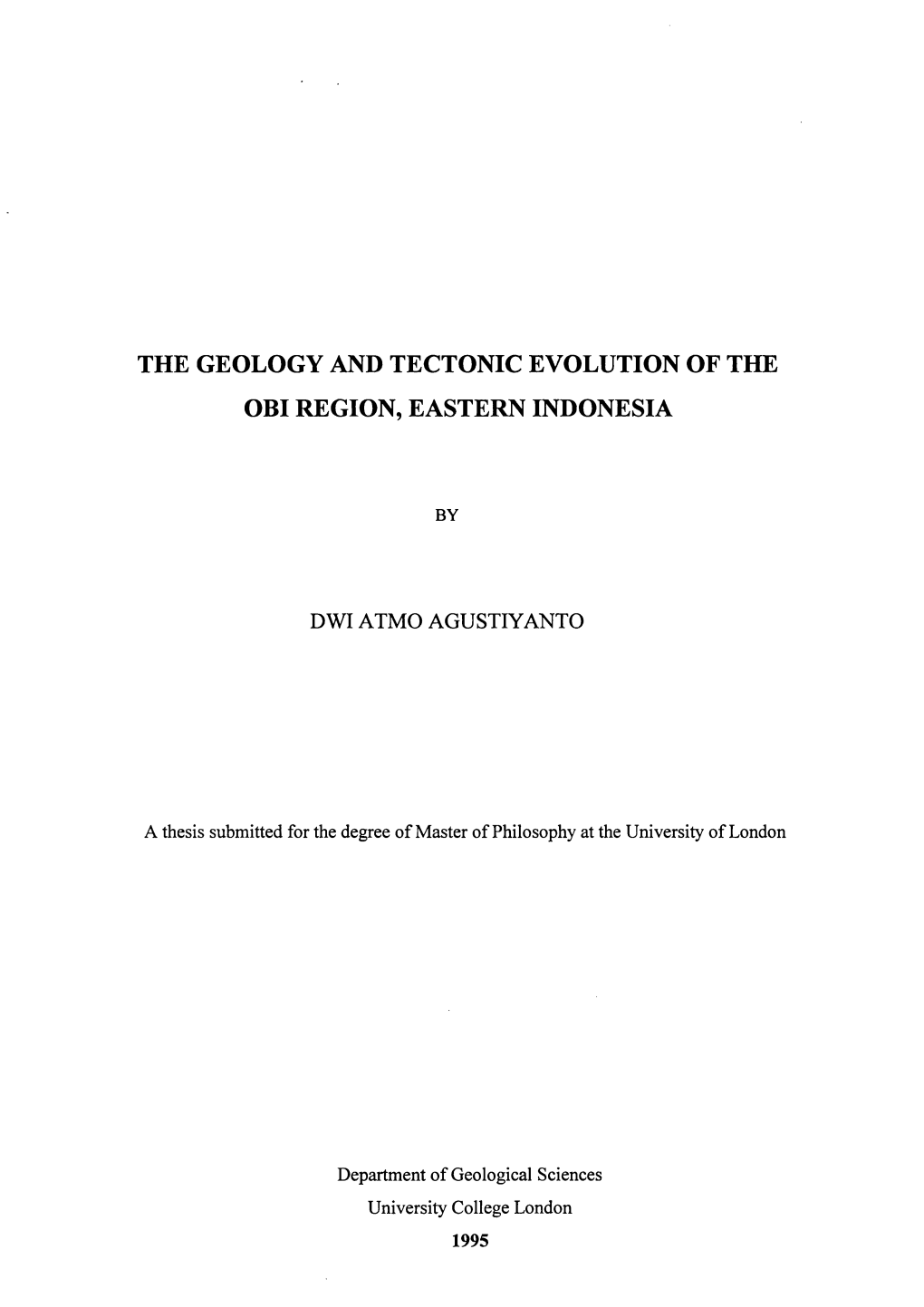 The Geology and Tectonic Evolution of the Obi Region, Eastern Indonesia