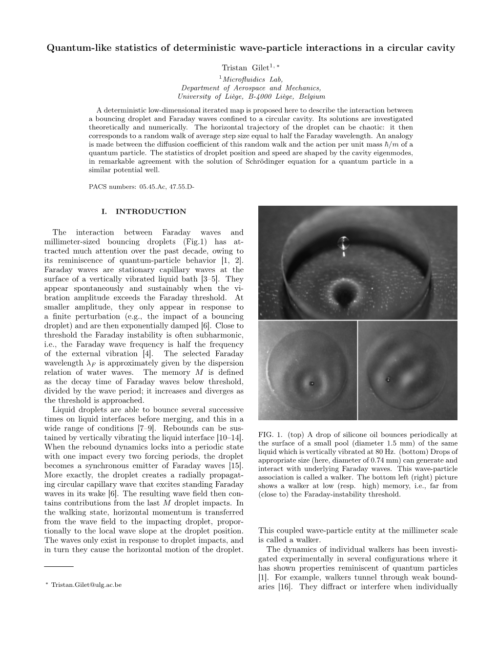 Quantum-Like Statistics of Deterministic Wave-Particle Interactions in a Circular Cavity