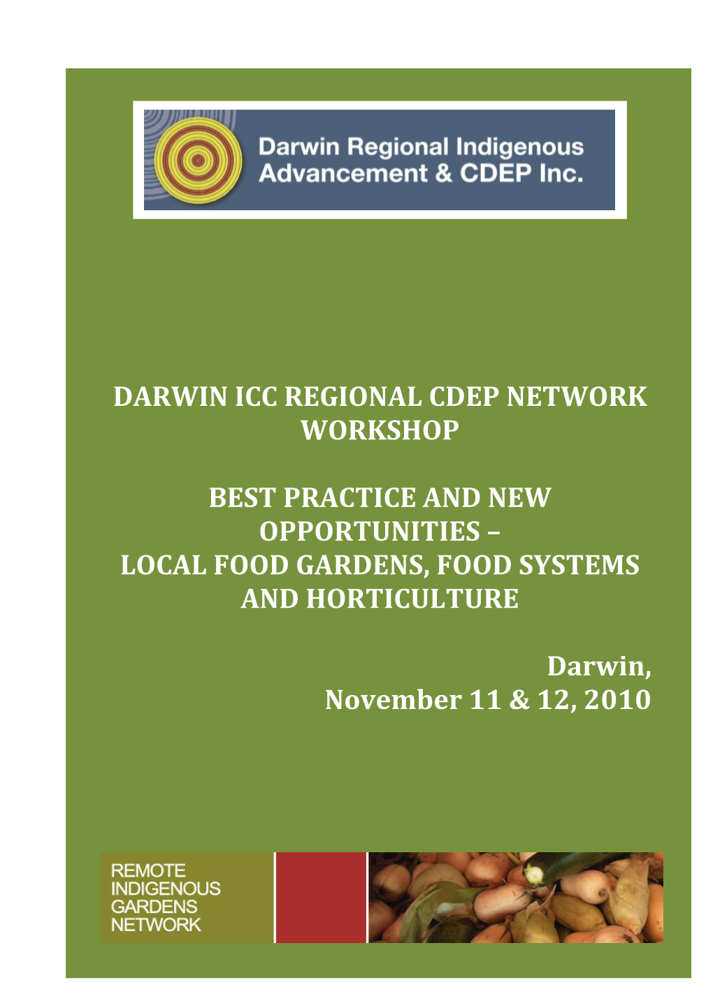 Darwin ICC Regional CDEP WORKSHOP