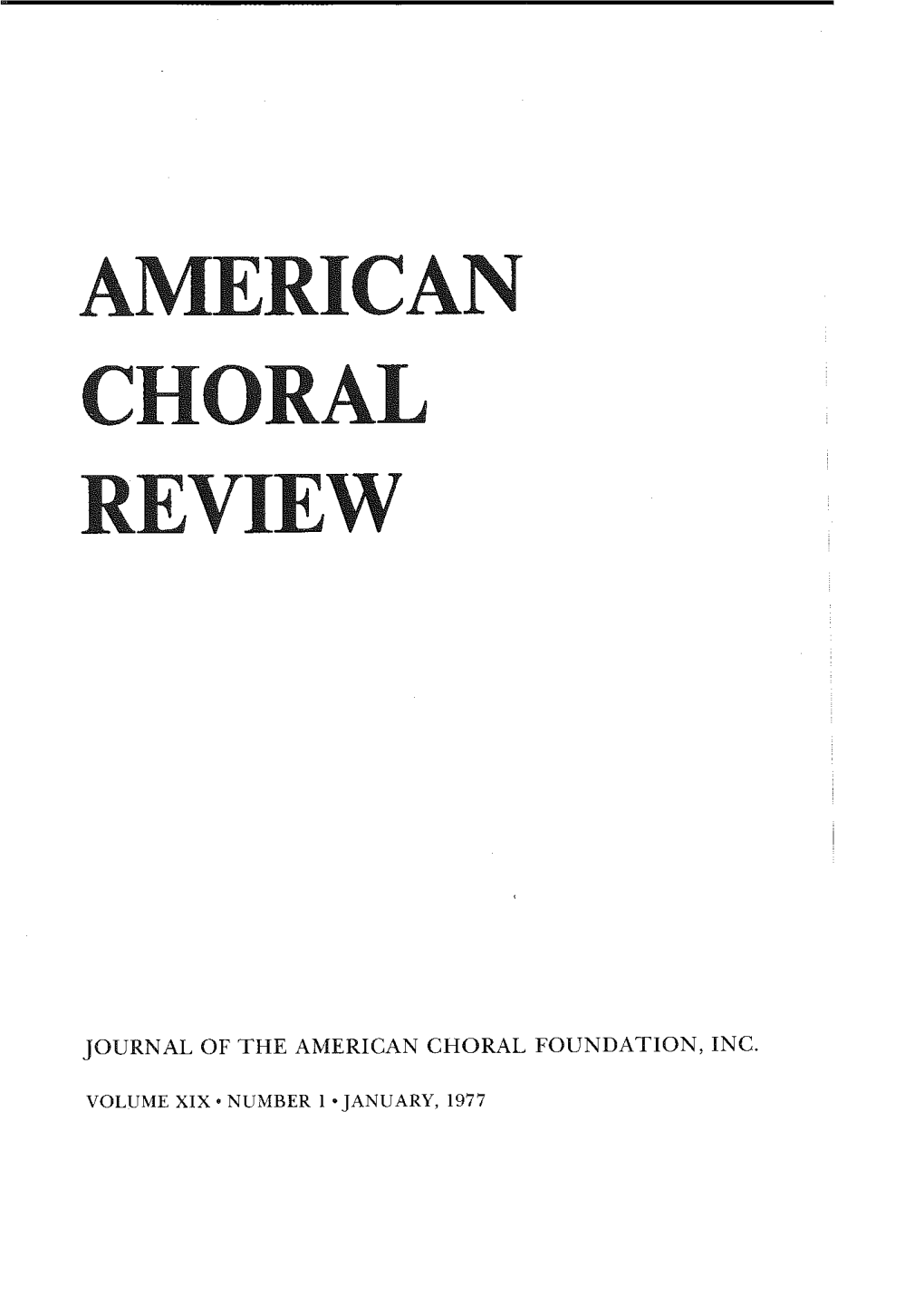 American Choral Review