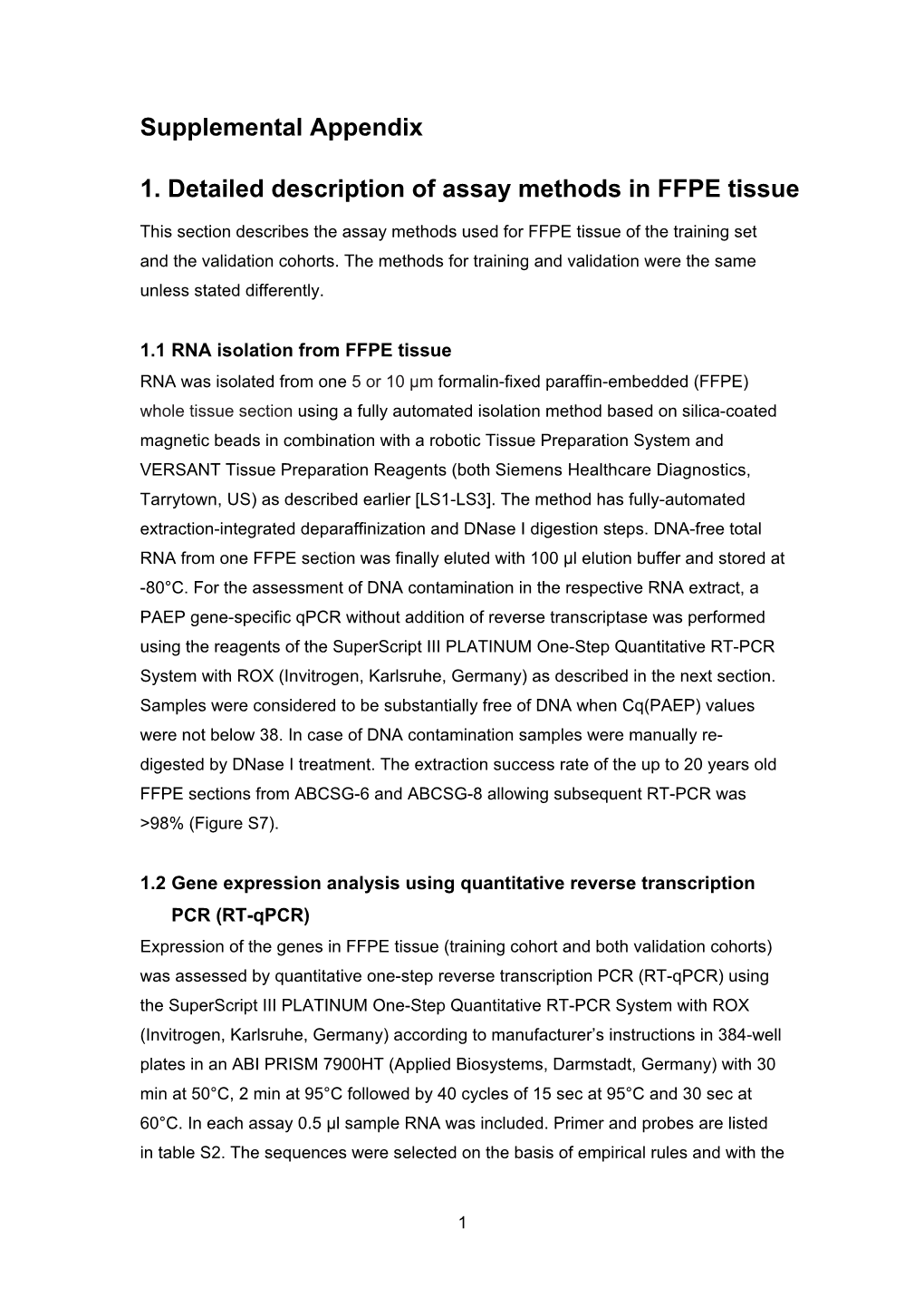 Supplemental Appendix 1. Detailed Description of Assay Methods In