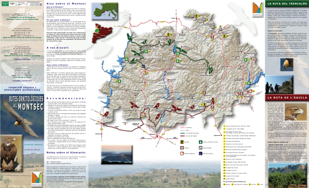 Ales Sobre El Montsec a Vol D'ocell: R Ecomanacions