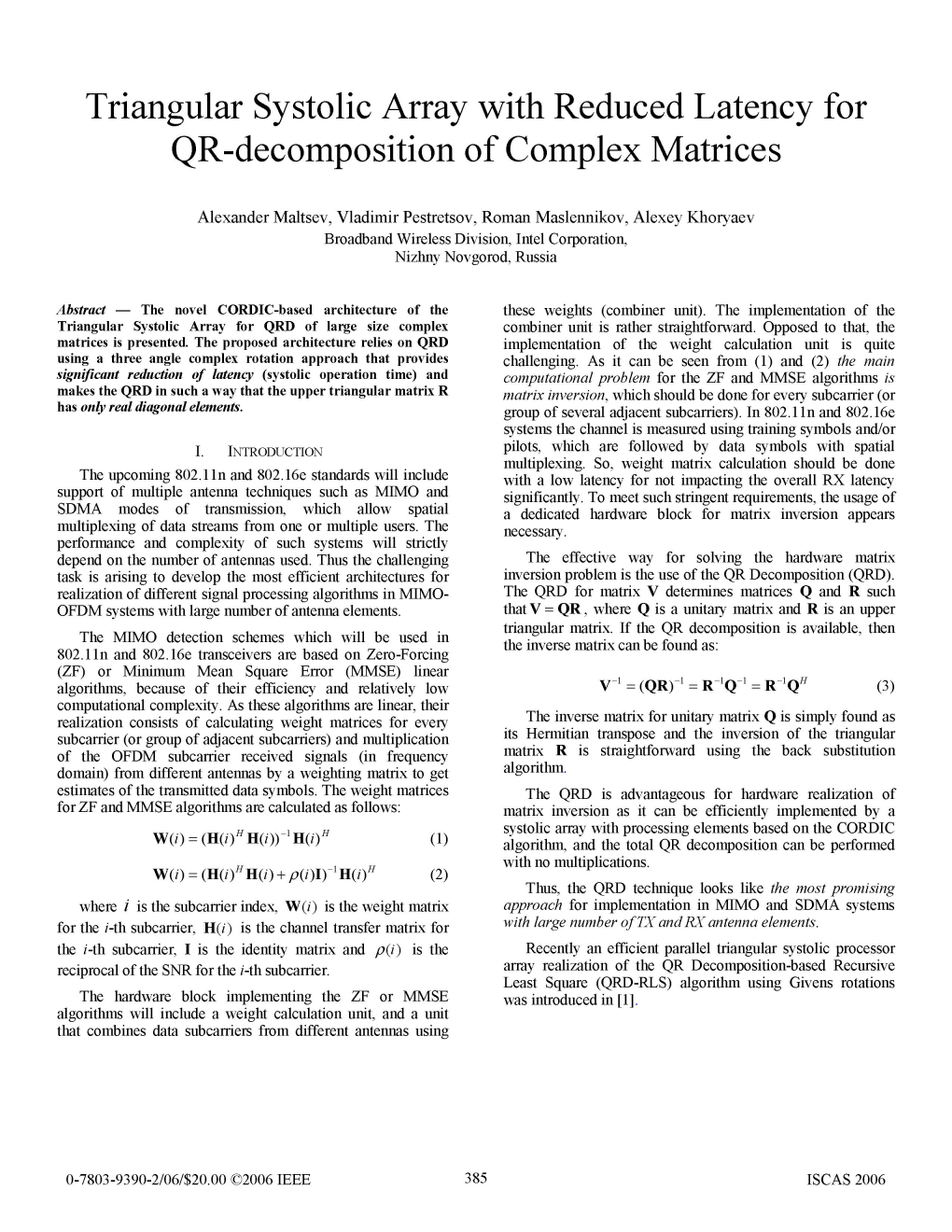 QR-Decomposition of Complex Matrices