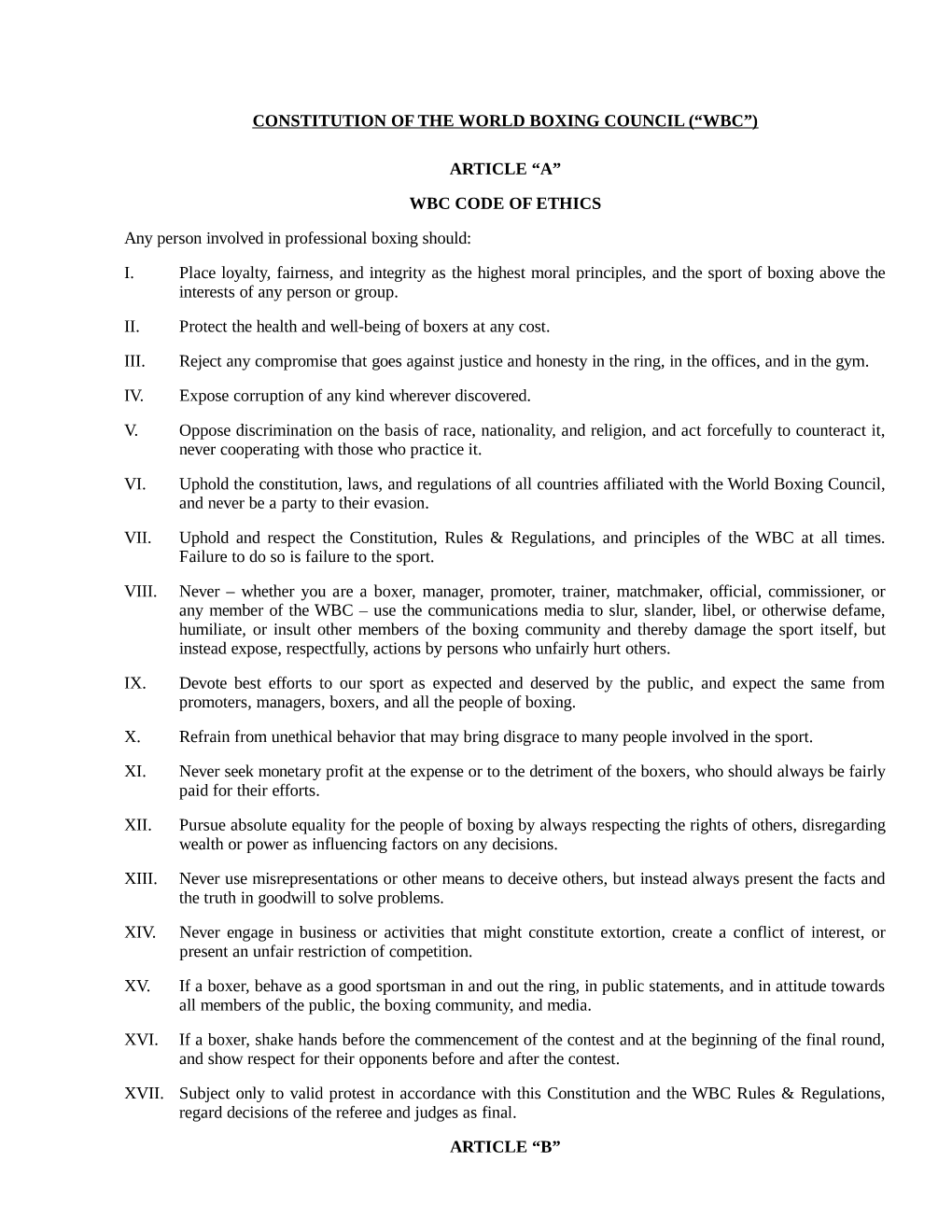 WBC Constitution As Amended and Approved 13 Dec 2011