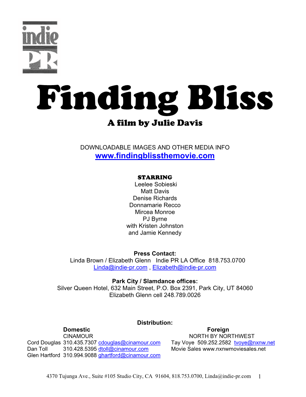 Finding Bliss a Film by Julie Davis