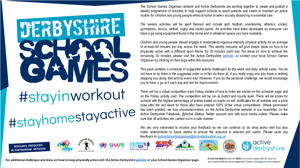 The School Games Organiser Network and Active Derbyshire Are Working
