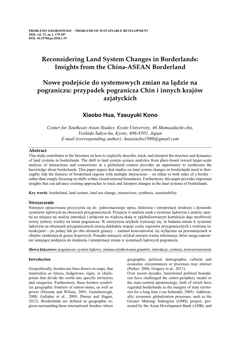 Reconsidering Land System Changes in Borderlands: Insights from the China-ASEAN Borderland
