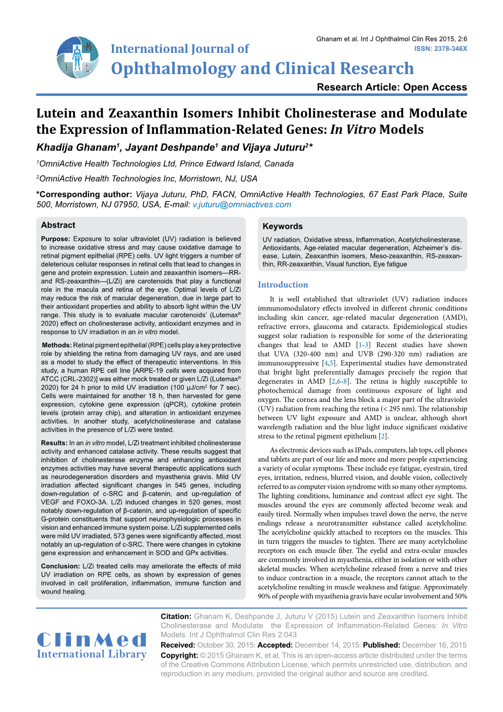 Lutein and Zeaxanthin Isomers Inhibits Cholinesterase And