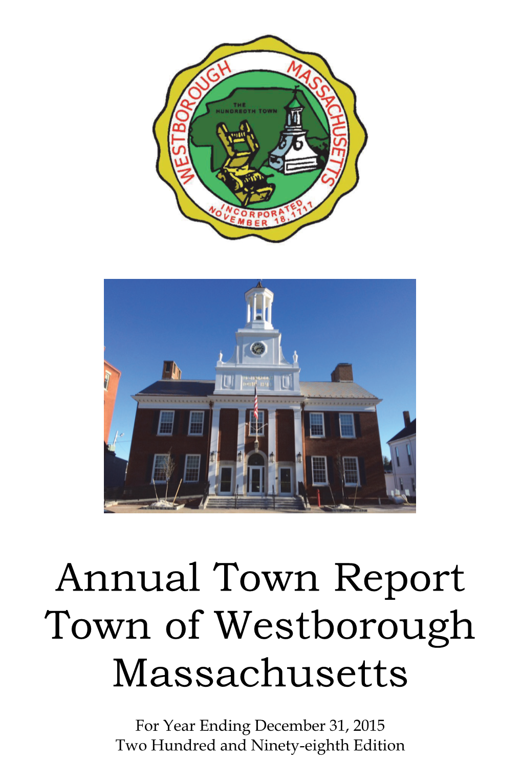 Annual Town Report Town of Westborough Massachusetts