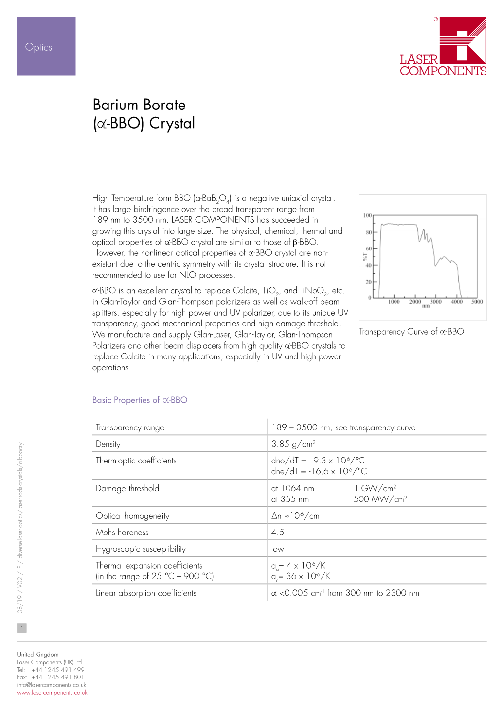 Barium Borate Crystal