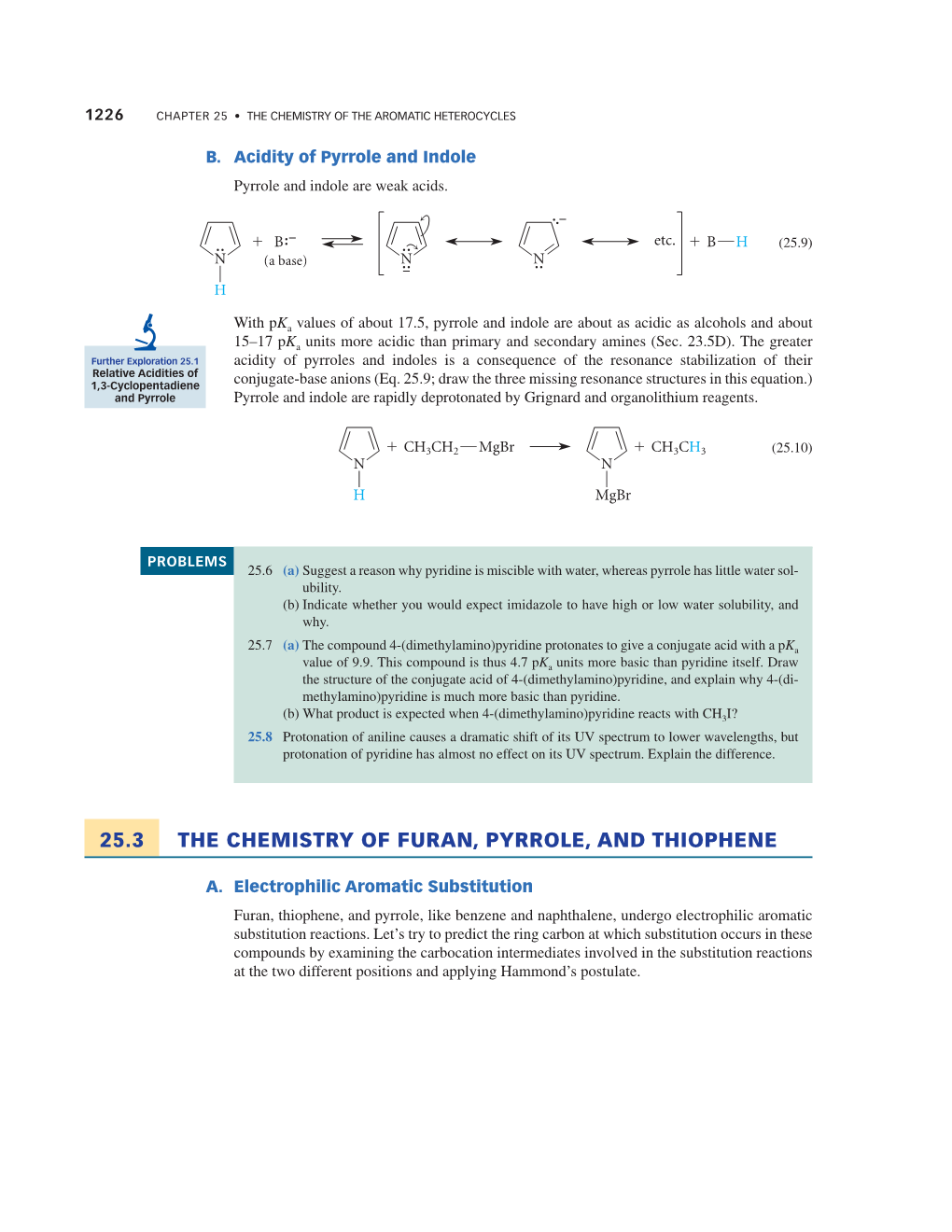 25.3 the Chemistry of Furan, Pyrrole, and Thiophene