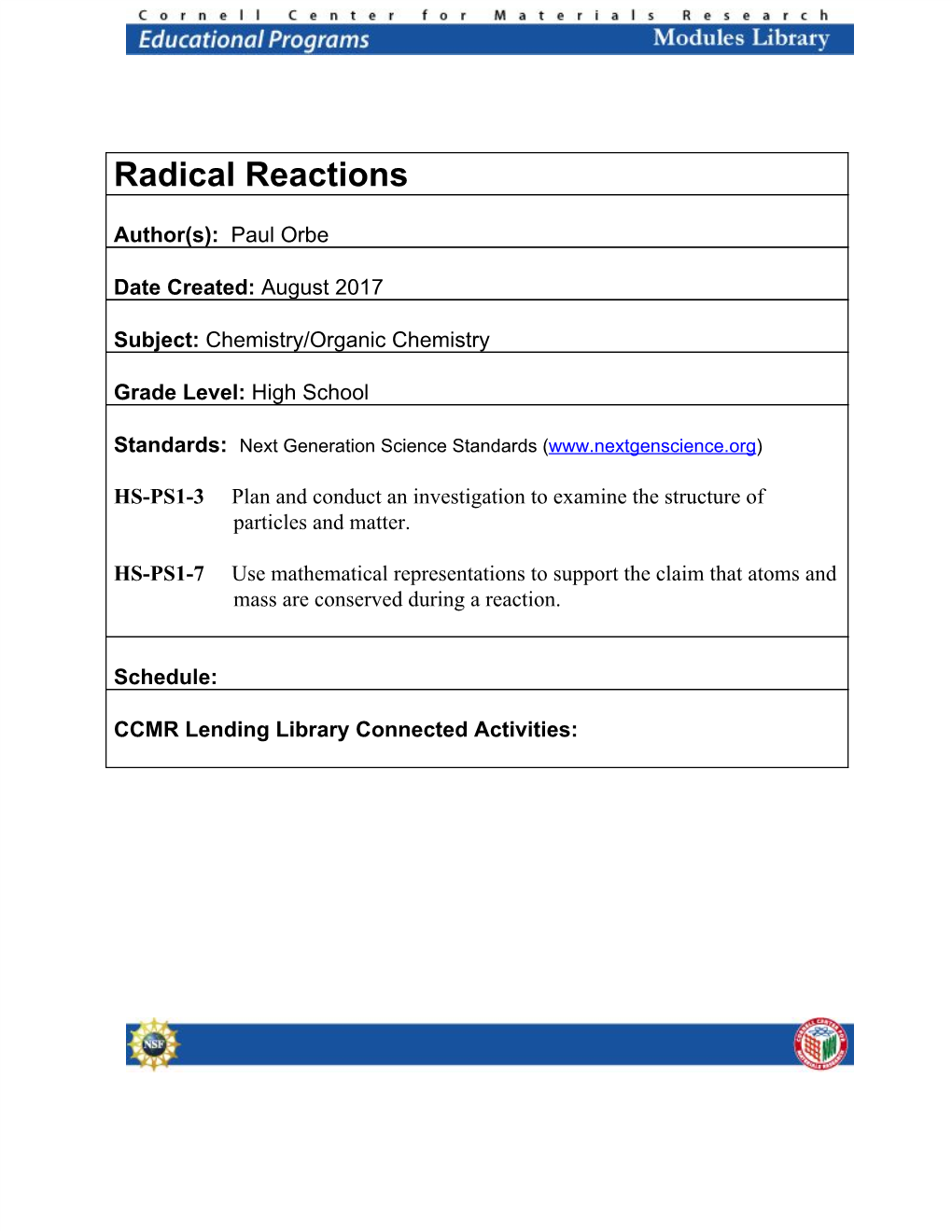 Radical Reactions