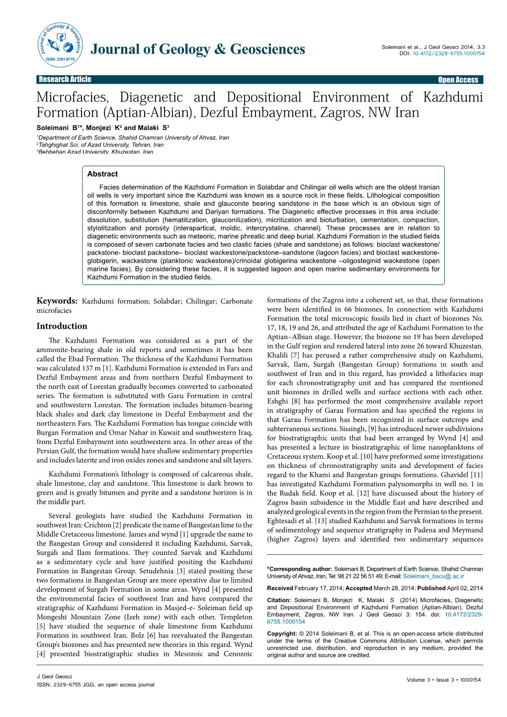 Microfacies, Diagenetic and Depositional Environment Of