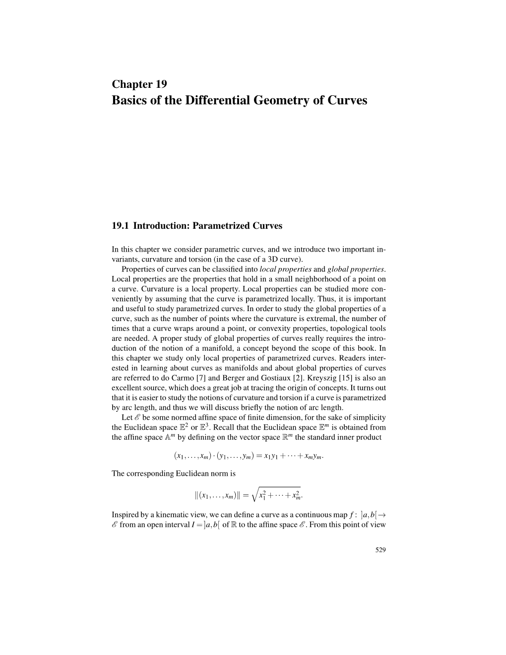 Basics of the Differential Geometry of Curves