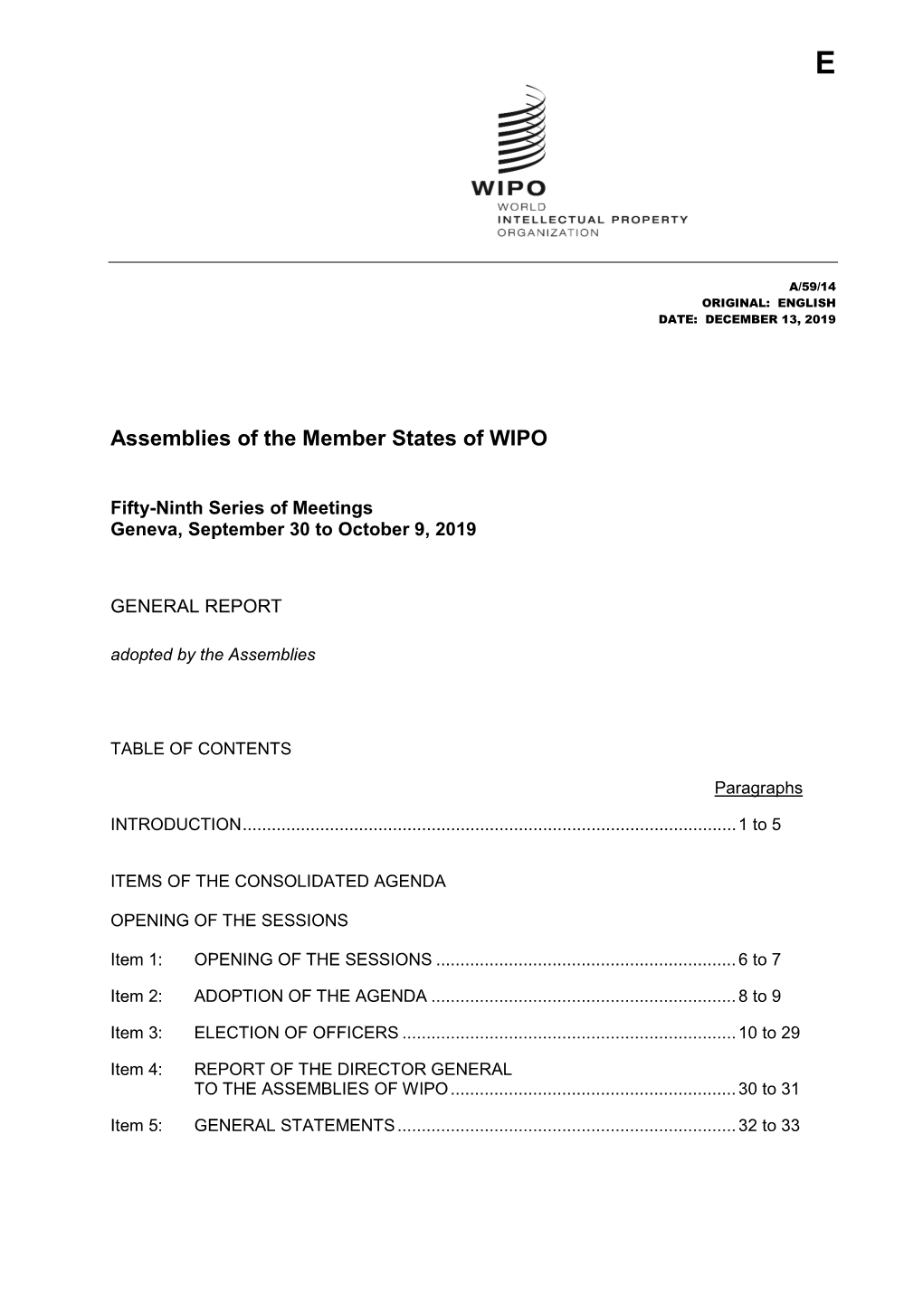 Assemblies of the Member States of WIPO