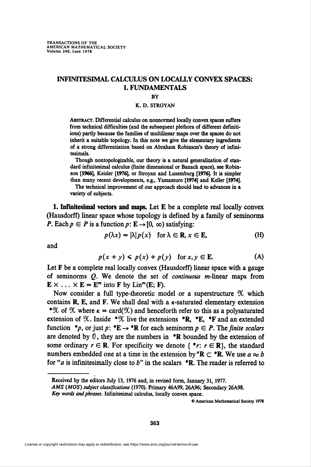 Infinitesimal Calculus on Locally Convex Spaces